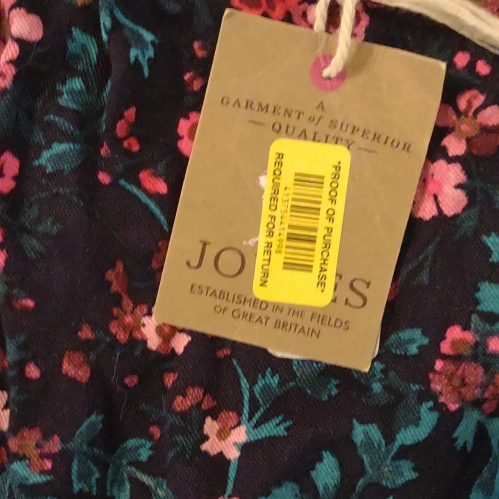 Joules pink and blue floral dress size 6 ruffle bottom - Picture 3 of 5